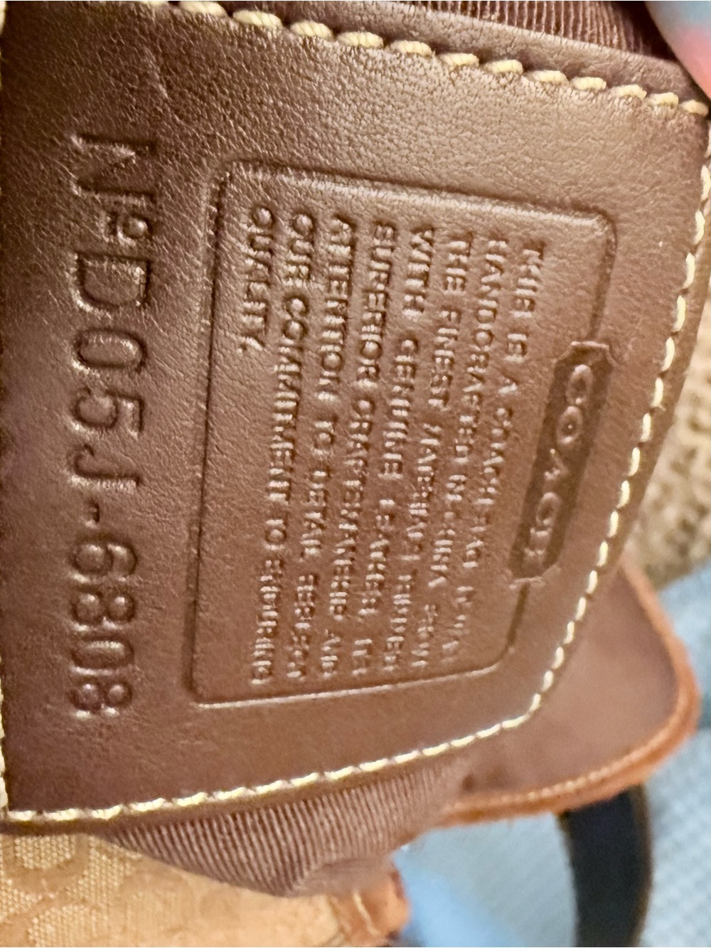 Coach Brown Signature Canvas Shoulder Bag with Dark Brown Leather Trim - Picture 12 of 12